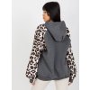 Tmavě šedá mikina s leopardími rukávy