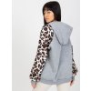 Světle šedá mikina s leopardími rukávy