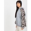 Světle šedá mikina s leopardími rukávy