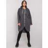 Tmavě šedá dámská dlouhá mikina na zip