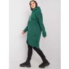 Tmavě zelená dámská dlouhá mikina na zip