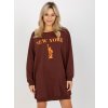 Tmavě hnědé mikinové šaty NEW YORK