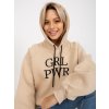 Béžová dámská mikina s nápisem (Velikost S/M)
