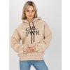 Béžová dámská mikina s nápisem (Velikost S/M)