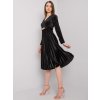 Černé dámské šaty s plisovanou sukní (Velikost ONE SIZE)