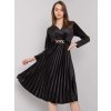 Černé dámské šaty s plisovanou sukní (Velikost ONE SIZE)