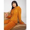 Tmavě žlutá  velurová souprava tepláků a mikiny
