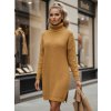 Hořčicové pletené šaty FUERTA se vzorovanými rukávy
