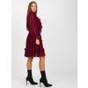 Vínové minišaty s volánem v boho stylu (Velikost ONE SIZE)