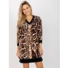 Černo-hnědé mini šaty se zvířecím vzorem