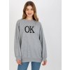 Šedá mikina s nápisem OK
