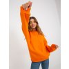 Neonově oranžová mikina s potiskem lva