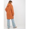 Tmavě oranžový teddy kabát na knoflíky