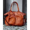 Hnědá kožená prostorná shopper kabelka MARCO MAZZINI