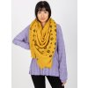 Hořčicová dámská šála s potiskem