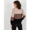 Trojbarevná dámská mikina - béžová/hnědá/černá