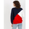 Colorblock mikina - bílá/modrá/červená