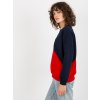 Colorblock mikina - bílá/modrá/červená