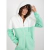 Bílo-mintová dámská mikina na zip