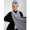 Šedý komplet šály a čepice (Velikost ONE SIZE)