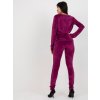 Fuchsiová velurová souprava mikiny a tepláků