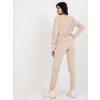 Světle béžová velurová souprava mikiny a tepláků