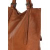 MARCO MAZZINI Hnědá kožená prostorná shopper kabelka