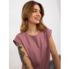 Tmavě růžové dámské basic tričko
