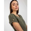 Tmavě khaki dámské tričko s výstřihem