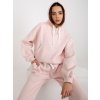 Světle růžová tepláková souprava s kapucí