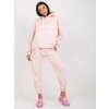 Světle růžová tepláková souprava s kapucí