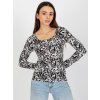 Černo-bílé dámské vzorované tričko