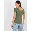Khaki dámské tričko s výstřihem