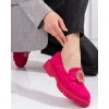 Semišové polobotky dámské Shelovet - tmavě růžová