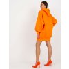 Oranžová dlouhá mikina s kapucí
