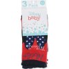 Trojbalení ponožek pro miminka Minnie Mouse - červená/bílá/modrá
