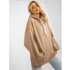 Tmavě béžová dlouhá mikina s kapucí