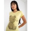 Světle žluté triko s potiskem medvídka