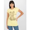 Světle žluté triko s potiskem medvídka