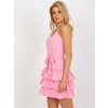 Růžové minišaty s volány