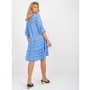 Modré vzorované volné šaty