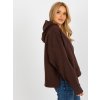 Tmavě hnědá krátká mikina s kapucí (Velikost S/M)