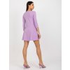 Světle fialové mini šaty s 3/4 rukávy