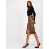 Černo-béžová midi sukně s leopardím potiskem a zipem