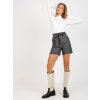 Tmavě šedé elegantní kraťasy s vysokým pasem