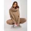 Tmavě béžová tepláková souprava s prodlouženou mikinou