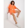Neonově oranžová souprava halenky a kraťasů