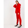 Červená tepláková souprava se zipem na zádech