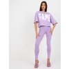 Světle fialový sportovní komplet mikiny a legín