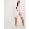 Světle růžová dámská sportovní souprava kraťasů a mikiny